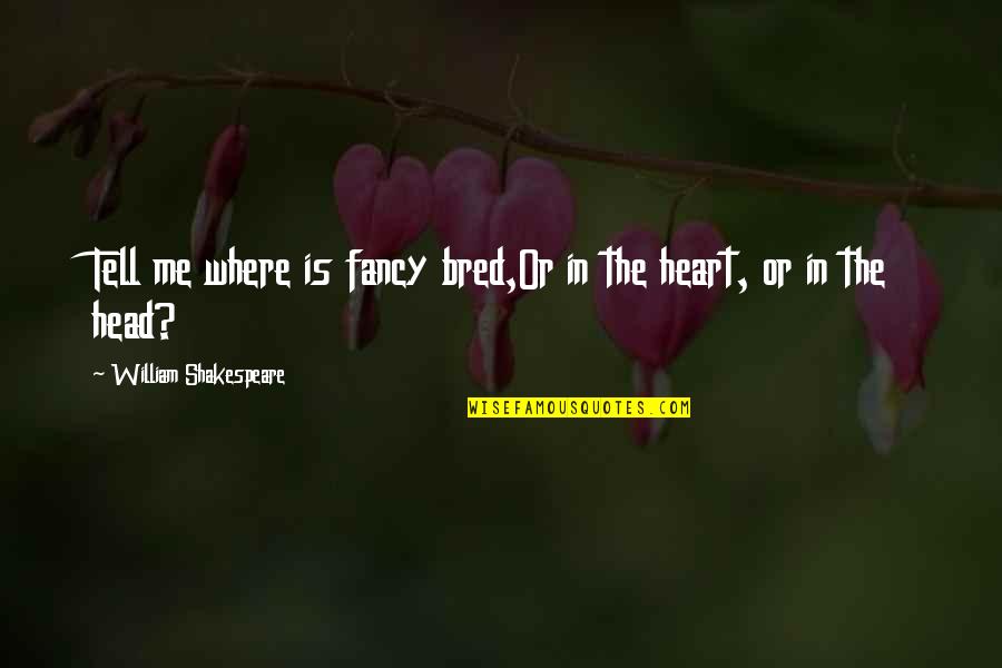 Fancy Me Quotes By William Shakespeare: Tell me where is fancy bred,Or in the