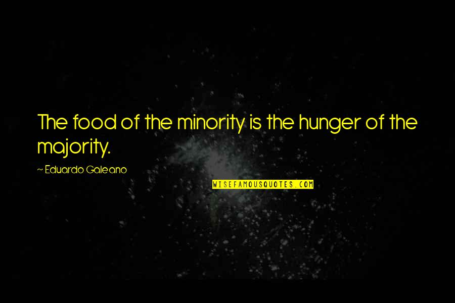 Fancy Restaurants Quotes By Eduardo Galeano: The food of the minority is the hunger