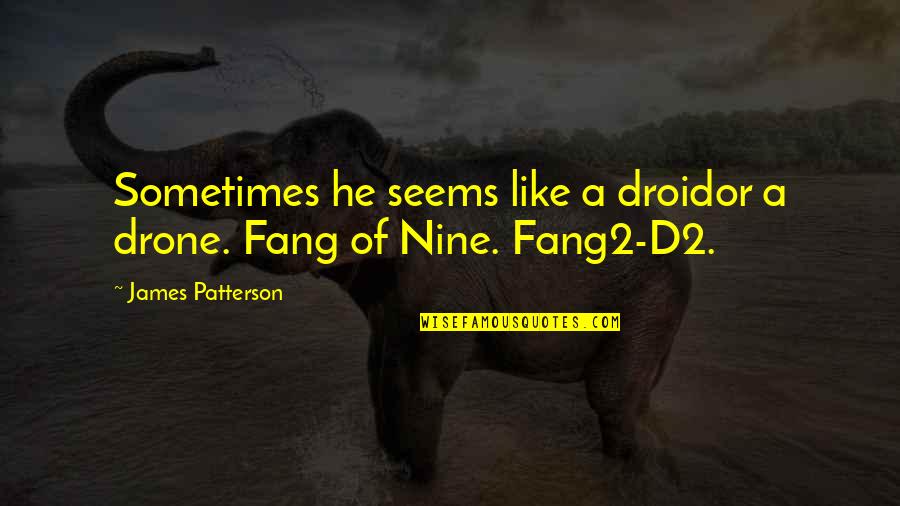 Fang James Patterson Quotes By James Patterson: Sometimes he seems like a droidor a drone.