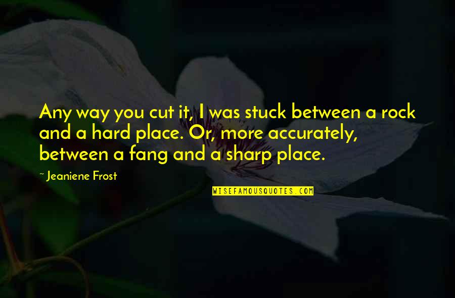 Fang'd Quotes By Jeaniene Frost: Any way you cut it, I was stuck