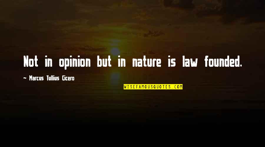 Fanio Quotes By Marcus Tullius Cicero: Not in opinion but in nature is law