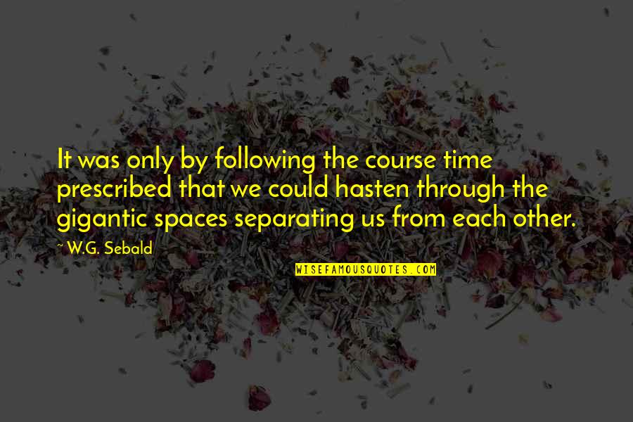 Fanlights Quotes By W.G. Sebald: It was only by following the course time