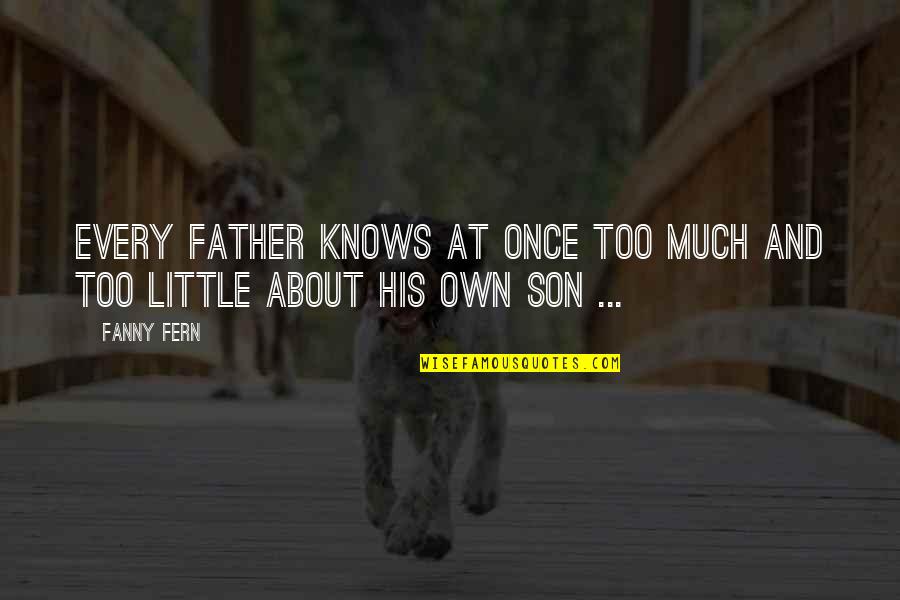 Fanny's Quotes By Fanny Fern: Every father knows at once too much and