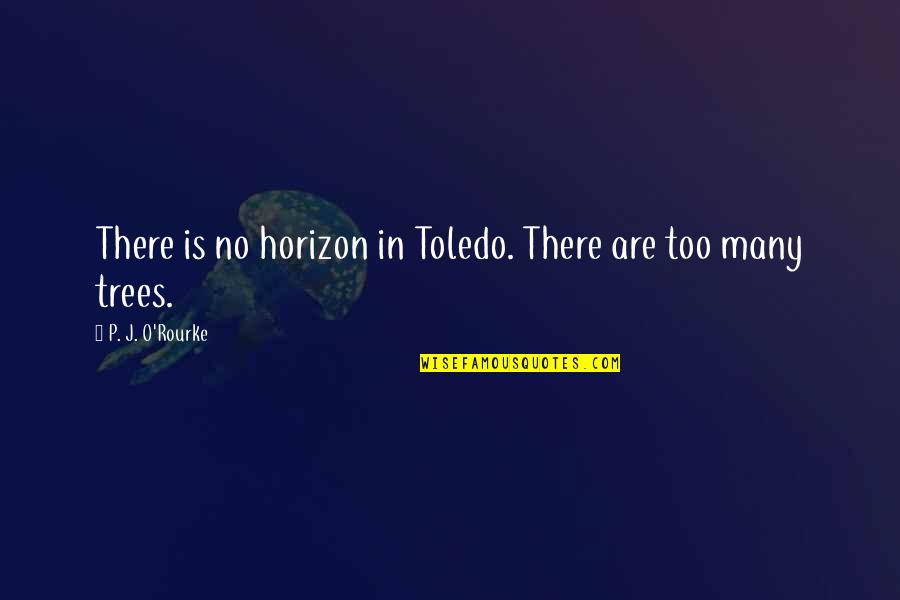Fantastic Prose Quotes By P. J. O'Rourke: There is no horizon in Toledo. There are