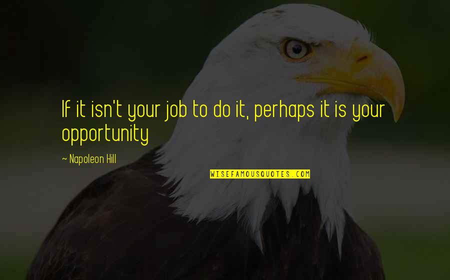 Fantasticos Quotes By Napoleon Hill: If it isn't your job to do it,