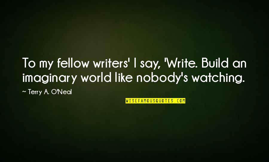 Fantasy Literature Quotes By Terry A. O'Neal: To my fellow writers' I say, 'Write. Build