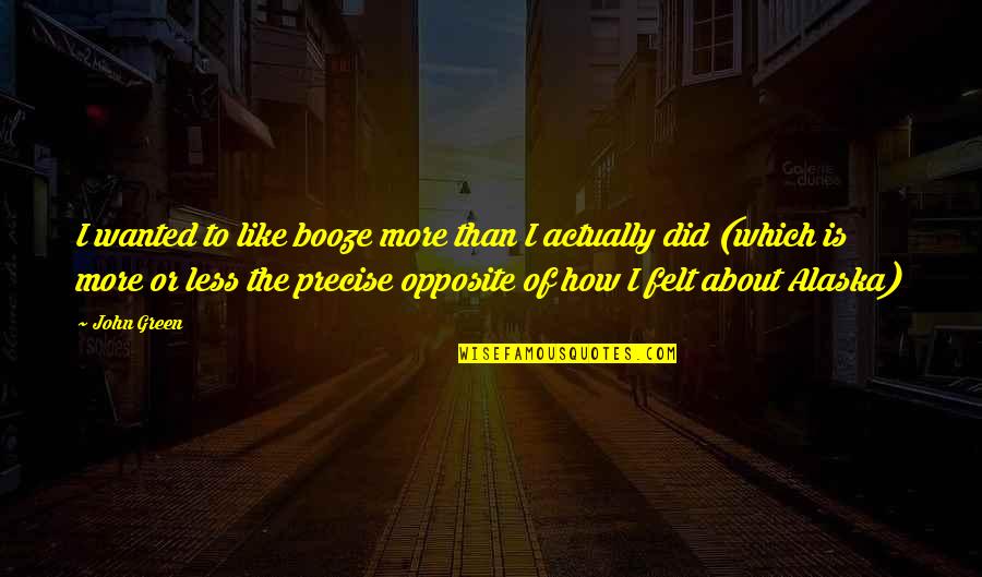 Fantuzzi Luis Quotes By John Green: I wanted to like booze more than I Fantuzzi Luis Quotes By John Green: I wanted to like booze more than I