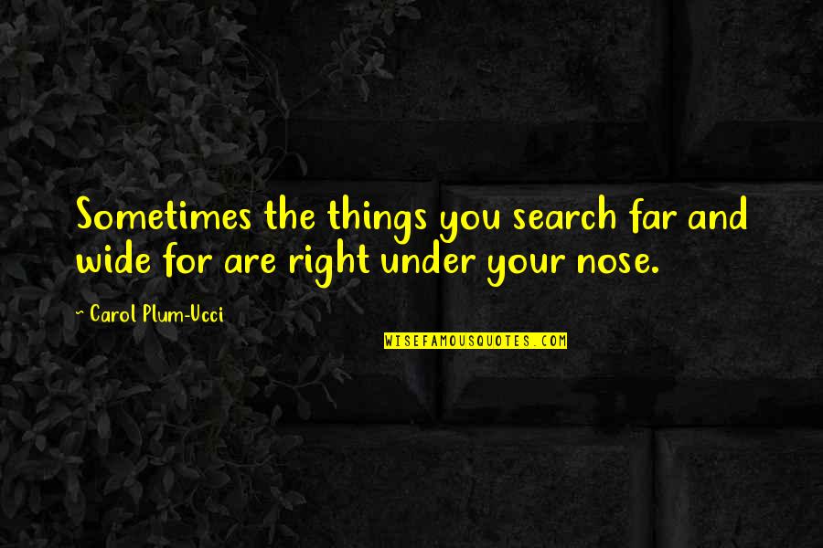 Far And Wide Quotes By Carol Plum-Ucci: Sometimes the things you search far and wide