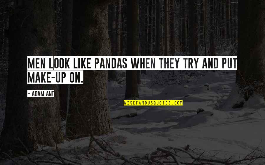 Far Away Relationship Quotes By Adam Ant: Men look like pandas when they try and