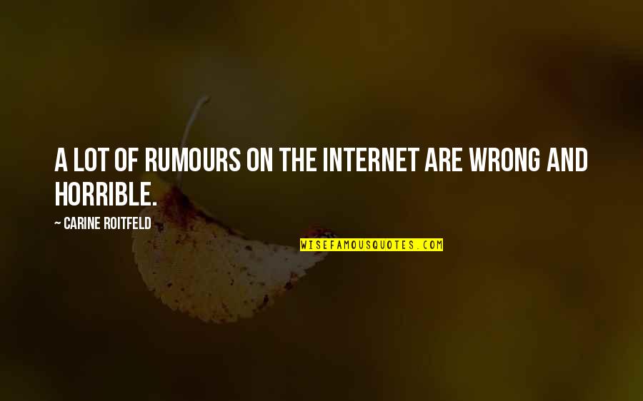 Far Cry Hoyt Quotes By Carine Roitfeld: A lot of rumours on the Internet are Far Cry Hoyt Quotes By Carine Roitfeld: A lot of rumours on the Internet are