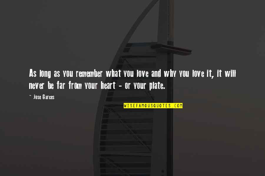 Far From Your Love Quotes By Jose Garces: As long as you remember what you love