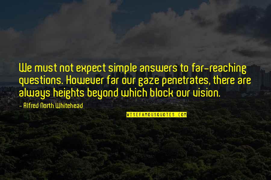 Far North Quotes By Alfred North Whitehead: We must not expect simple answers to far-reaching