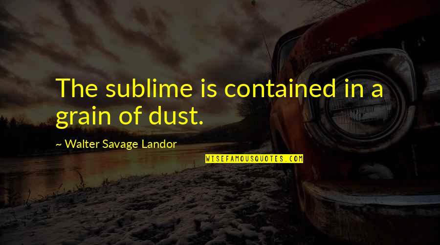 Fardo And Schogel Quotes By Walter Savage Landor: The sublime is contained in a grain of