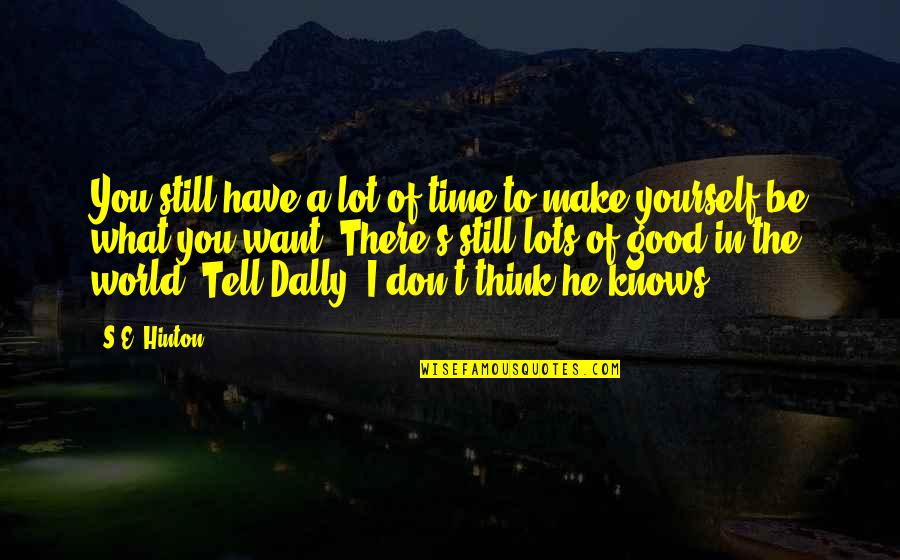 Fardous Lone Quotes By S.E. Hinton: You still have a lot of time to Fardous Lone Quotes By S.E. Hinton: You still have a lot of time to