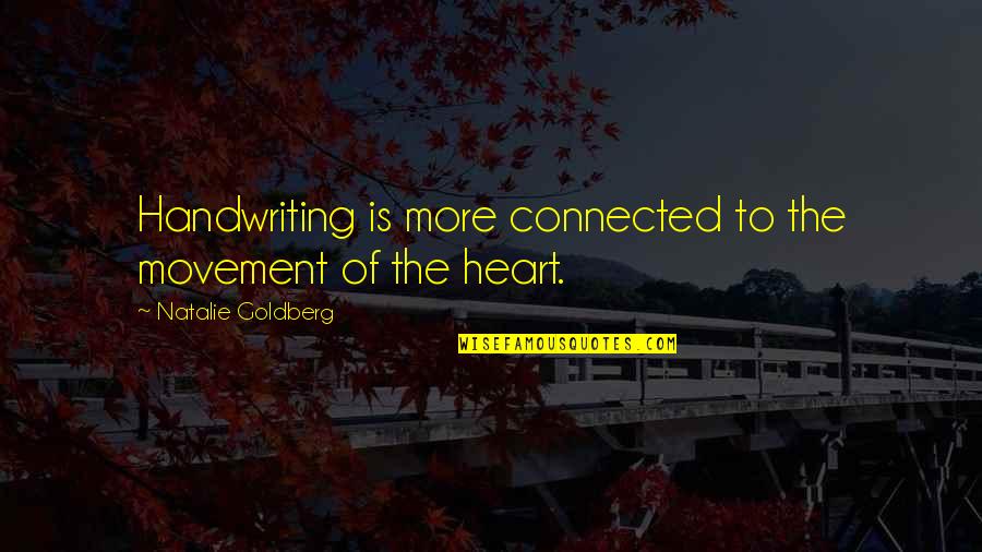 Fardous Quotes By Natalie Goldberg: Handwriting is more connected to the movement of