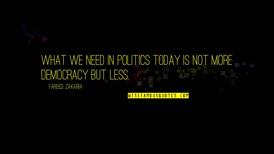 Fareed Quotes By Fareed Zakaria: What we need in politics today is not