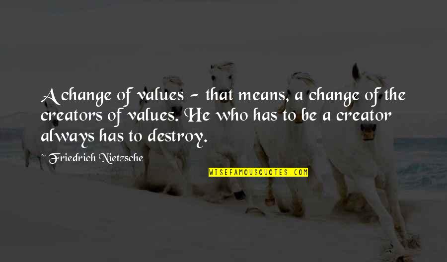 Farewell To The Old Year Quotes By Friedrich Nietzsche: A change of values - that means, a