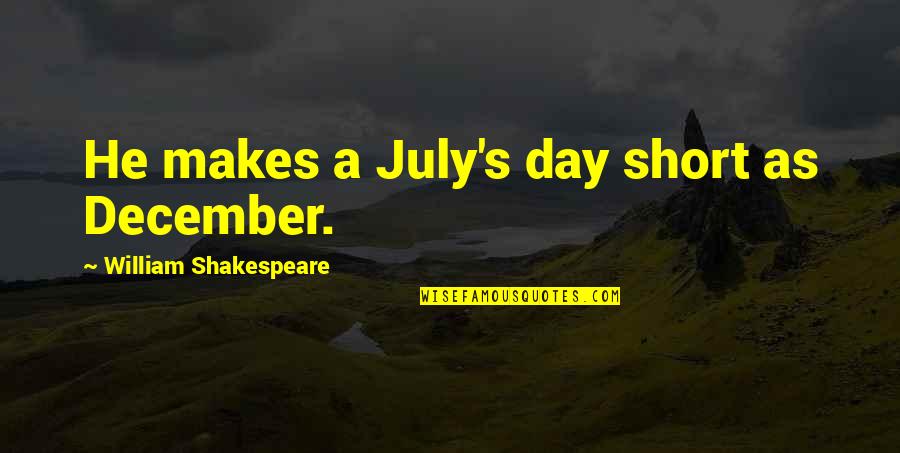 Farewells And Goodbyes To Friends Quotes By William Shakespeare: He makes a July's day short as December.