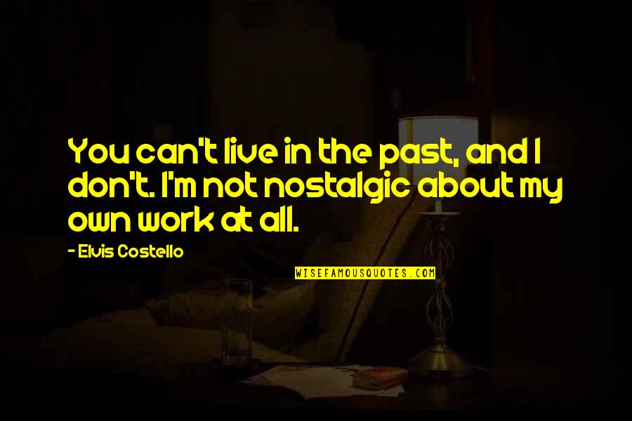 Fareyle Quotes By Elvis Costello: You can't live in the past, and I Fareyle Quotes By Elvis Costello: You can't live in the past, and I