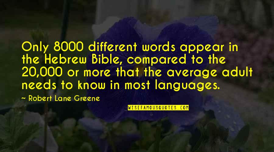 Farfurie Cuptor Quotes By Robert Lane Greene: Only 8000 different words appear in the Hebrew Farfurie Cuptor Quotes By Robert Lane Greene: Only 8000 different words appear in the Hebrew