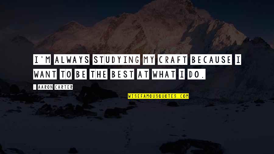 Farhats Accounting Quotes By Aaron Carter: I'm always studying my craft because I want