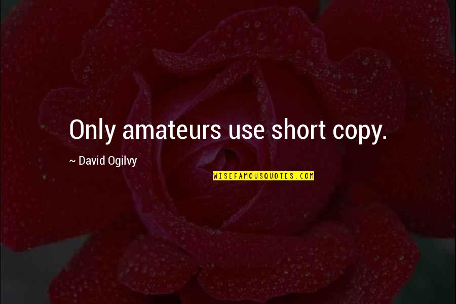 Farinha De Mandioca Quotes By David Ogilvy: Only amateurs use short copy.