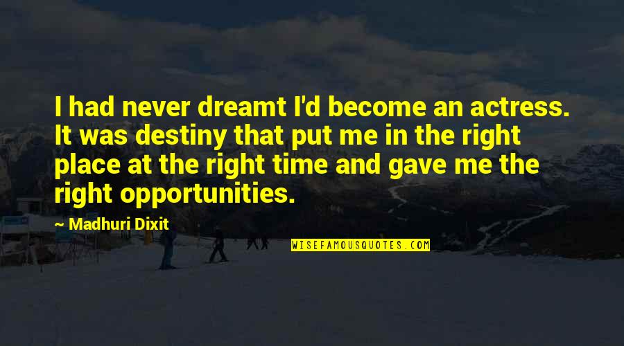 Faris Machinery Quotes By Madhuri Dixit: I had never dreamt I'd become an actress. Faris Machinery Quotes By Madhuri Dixit: I had never dreamt I'd become an actress.