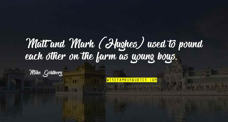 Farm Boys Quotes By Mike Goldberg: Matt and Mark (Hughes) used to pound each