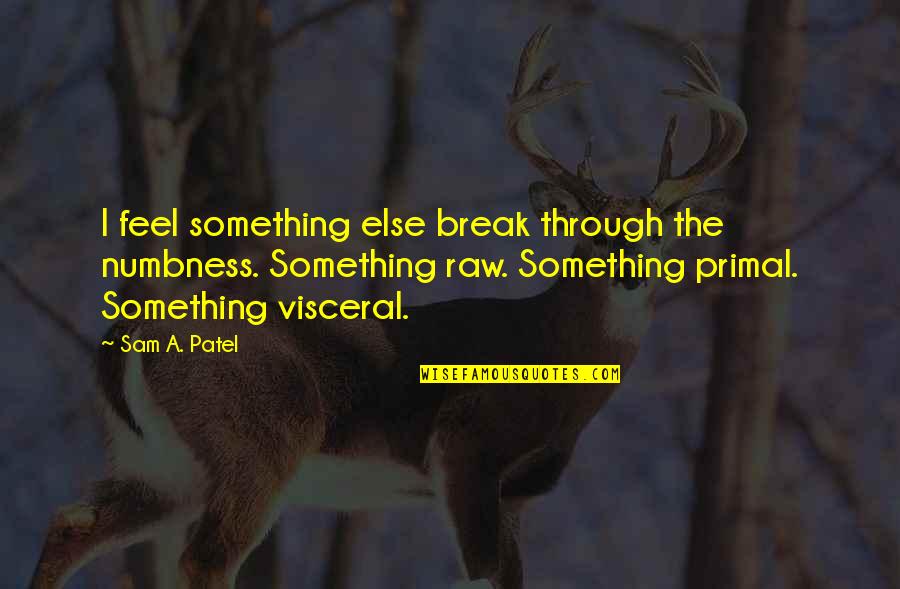 Farm Sayings And Quotes By Sam A. Patel: I feel something else break through the numbness.