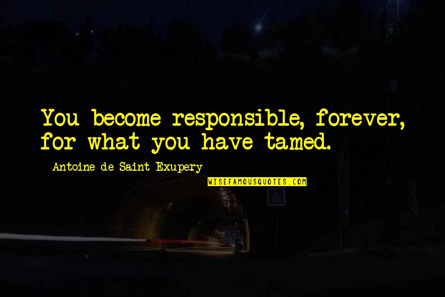 Farmech Quotes By Antoine De Saint-Exupery: You become responsible, forever, for what you have Farmech Quotes By Antoine De Saint-Exupery: You become responsible, forever, for what you have