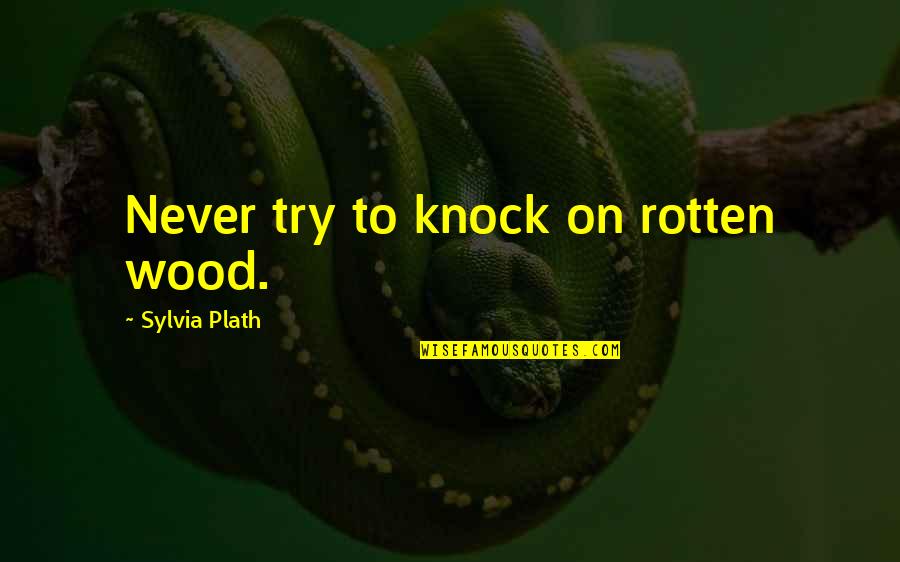 Faroles Para Quotes By Sylvia Plath: Never try to knock on rotten wood.