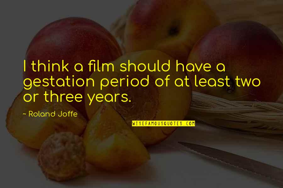 Farolito Jr Quotes By Roland Joffe: I think a film should have a gestation