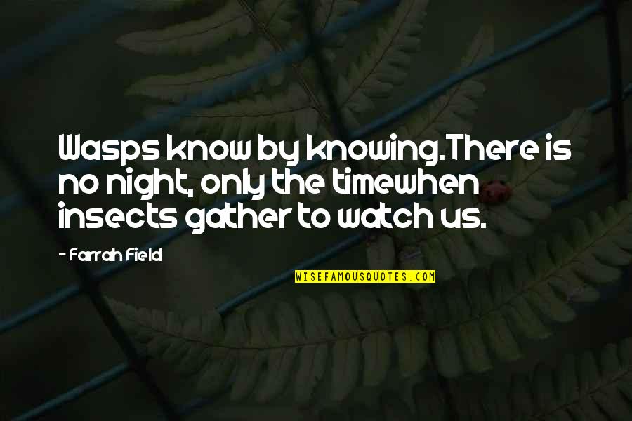 Farrah's Quotes By Farrah Field: Wasps know by knowing.There is no night, only Farrah's Quotes By Farrah Field: Wasps know by knowing.There is no night, only
