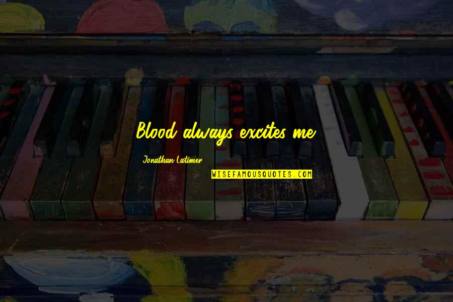 Farrowing Quotes By Jonathan Latimer: Blood always excites me.