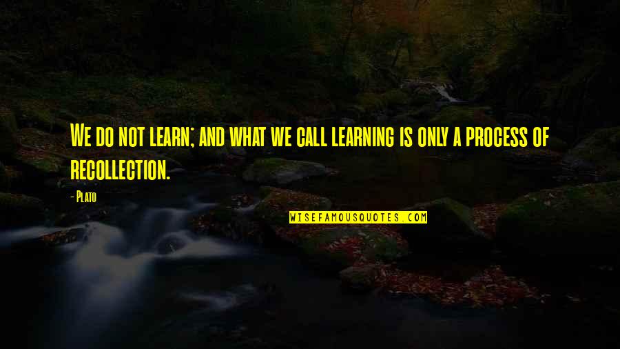 Farter Quotes By Plato: We do not learn; and what we call