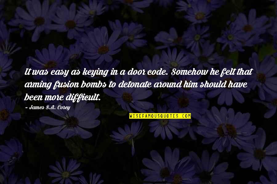 Fasado Dekoras Quotes By James S.A. Corey: It was easy as keying in a door Fasado Dekoras Quotes By James S.A. Corey: It was easy as keying in a door