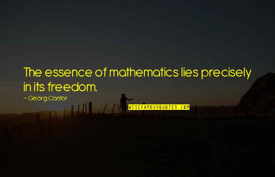 Fascinante Venezuela Quotes By Georg Cantor: The essence of mathematics lies precisely in its