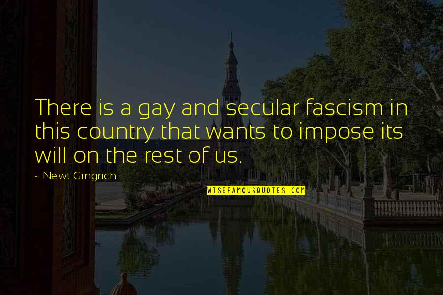 Fascism's Quotes By Newt Gingrich: There is a gay and secular fascism in Fascism's Quotes By Newt Gingrich: There is a gay and secular fascism in