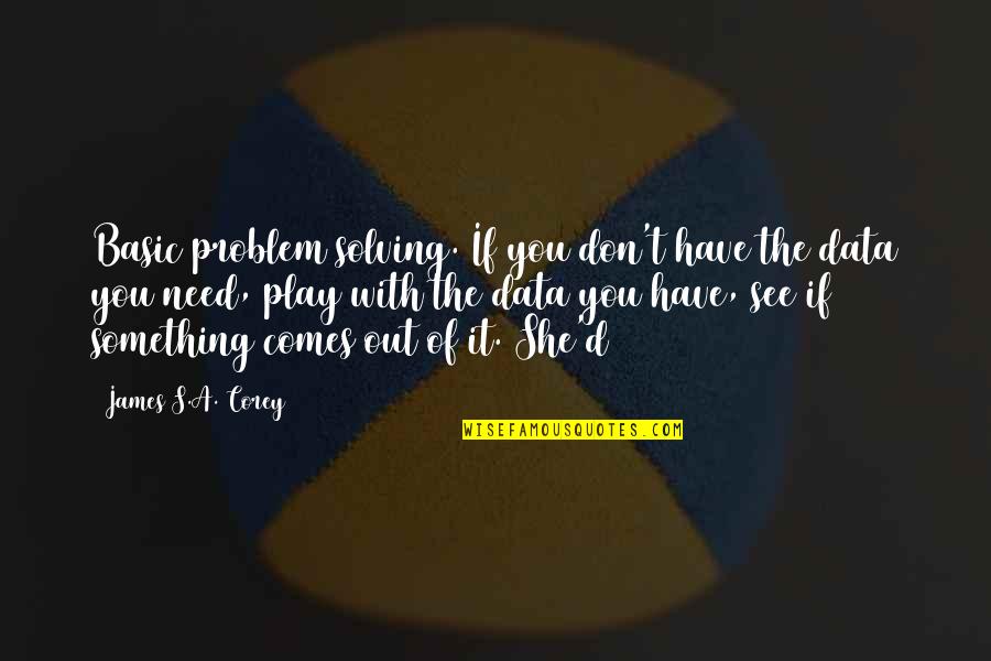 Fashion And Confidence Quotes By James S.A. Corey: Basic problem solving. If you don't have the