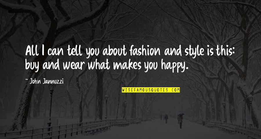 Fashion And Style Quotes By John Jannuzzi: All I can tell you about fashion and
