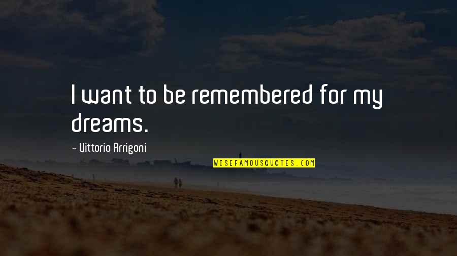 Fashion Icon Quotes By Vittorio Arrigoni: I want to be remembered for my dreams.