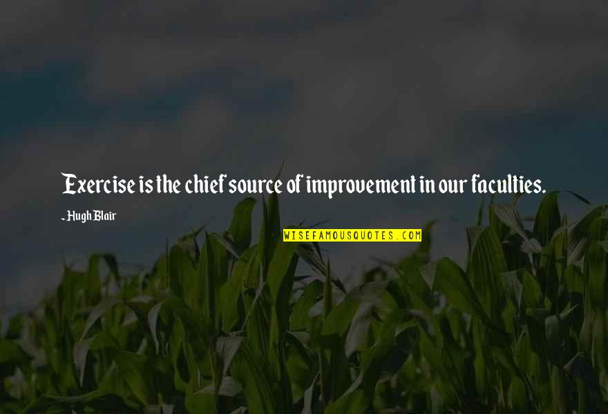 Fashion Swag Quotes By Hugh Blair: Exercise is the chief source of improvement in