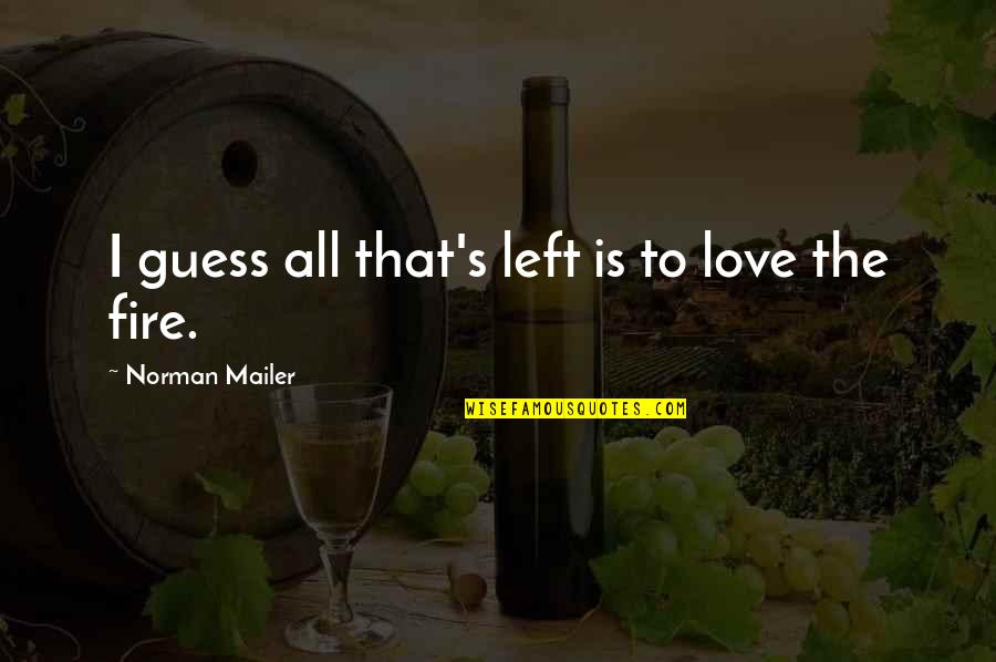 Fashionable Birthday Quotes By Norman Mailer: I guess all that's left is to love