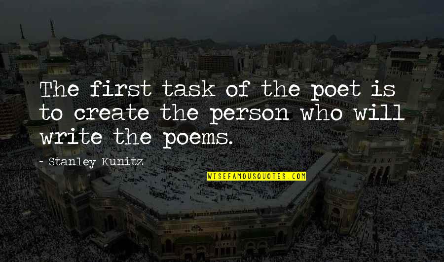 Fasses De Amor Quotes By Stanley Kunitz: The first task of the poet is to