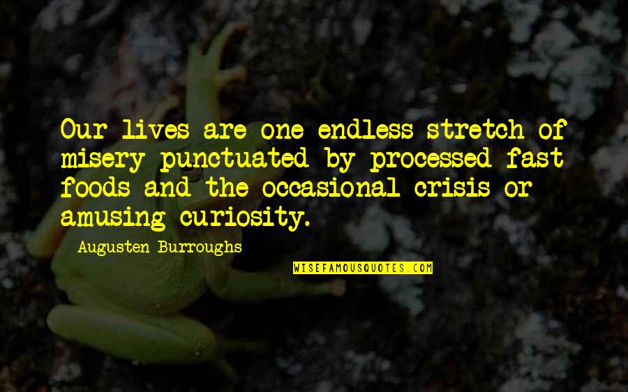 Fast Foods Quotes By Augusten Burroughs: Our lives are one endless stretch of misery