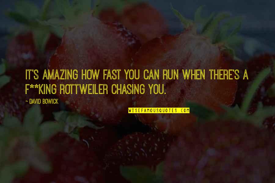 Fast Run Quotes By David Bowick: It's amazing how fast you can run when