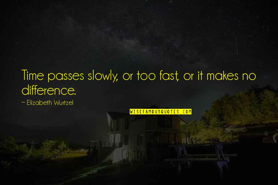 Fast Time Quotes By Elizabeth Wurtzel: Time passes slowly, or too fast, or it