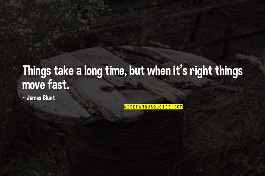 Fast Time Quotes By James Blunt: Things take a long time, but when it's