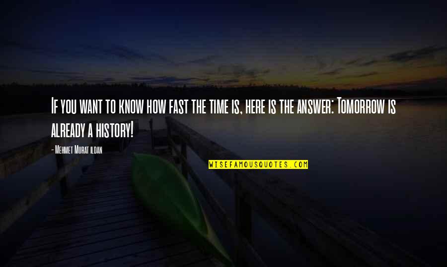 Fast Time Quotes By Mehmet Murat Ildan: If you want to know how fast the