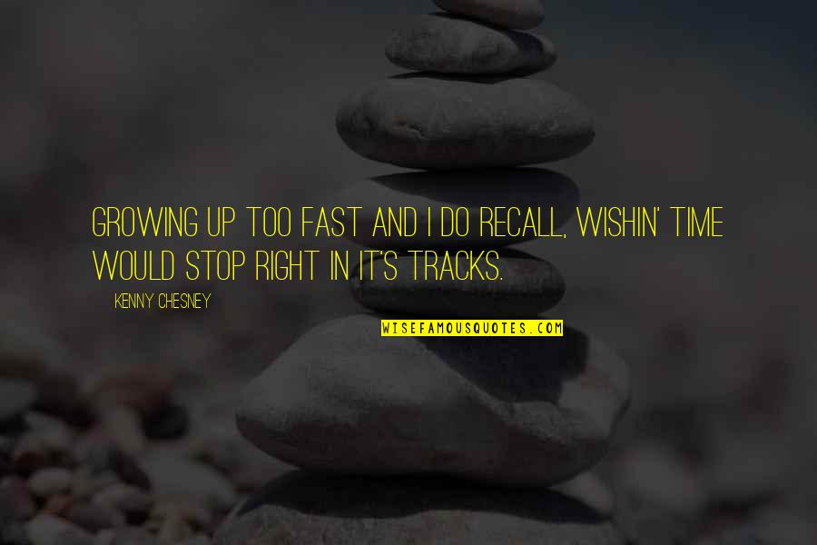 Fast Too Quotes By Kenny Chesney: Growing up too fast and I do recall,